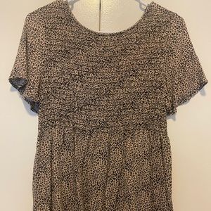 Animal Print Babydoll Top